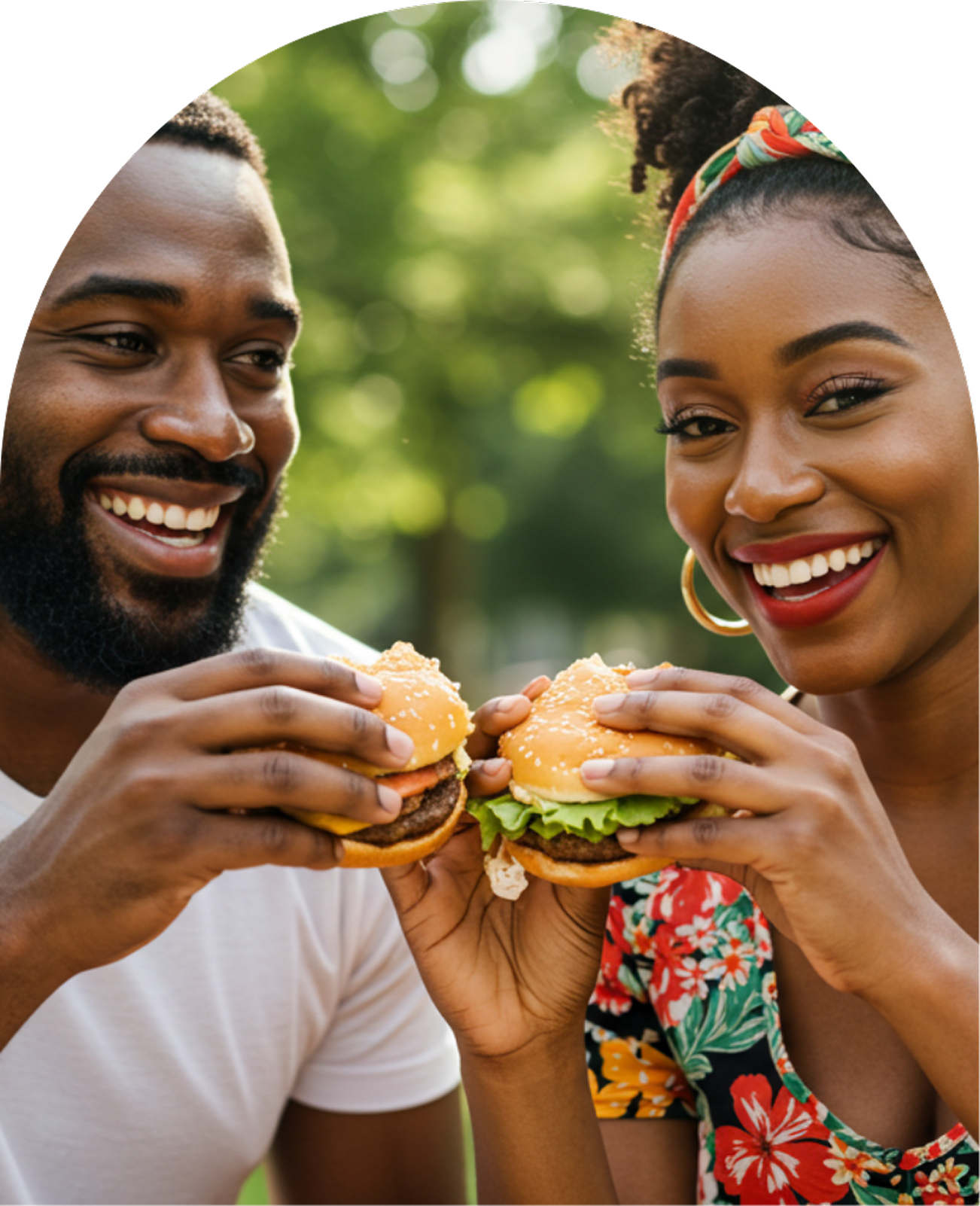 Couple enjoying food